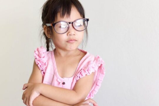 girl wearing glasses