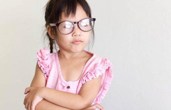 girl wearing glasses