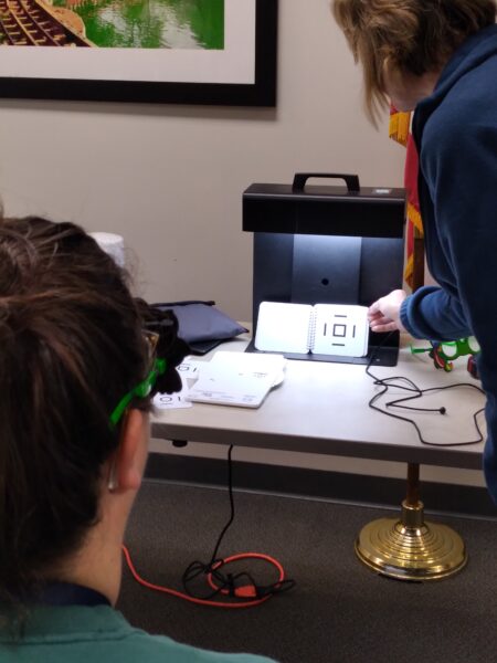 a child receiving a vision screening in Ohio