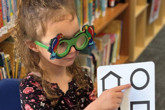 a child at a vision screening